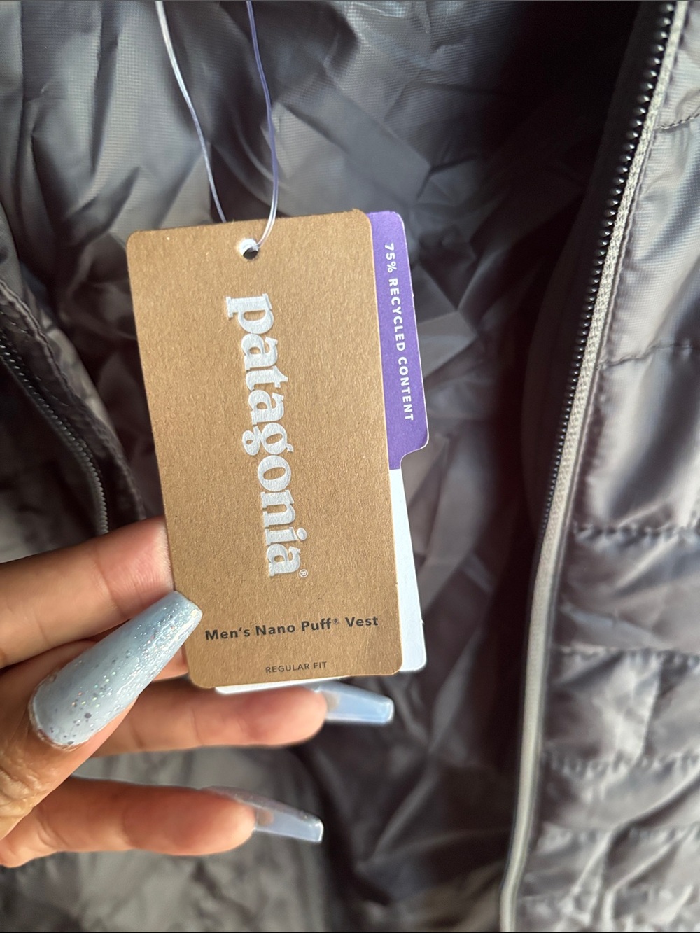 Patagonia Men's Quilted Vest in Taupe - Picture 2 of 5